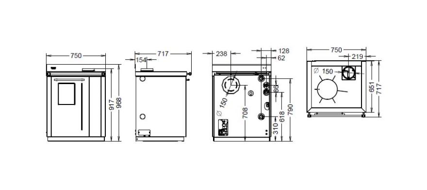 DIMENSIONI SCHEDA TECNICA BOSKY SQUARE 30 11.1 KW READY TO START