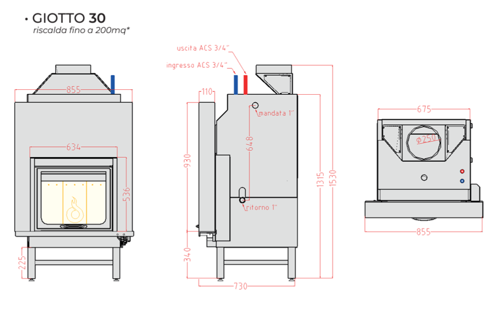 DIMENSIONI SCHEDA TECNICA HELIOS GIOTTO 30