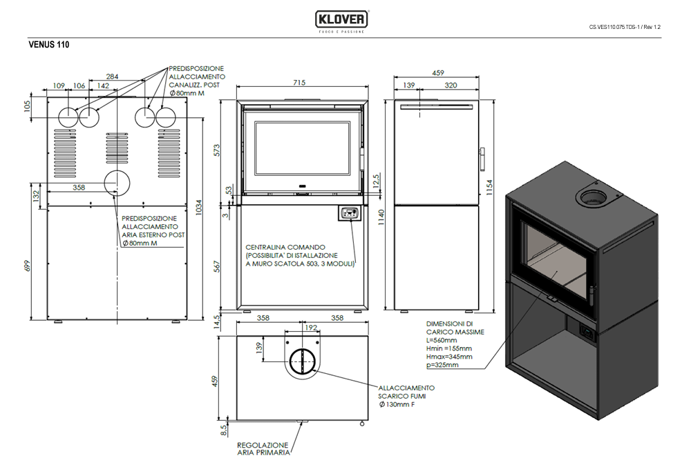 DIMENSIONI SCHEDA TECNICA