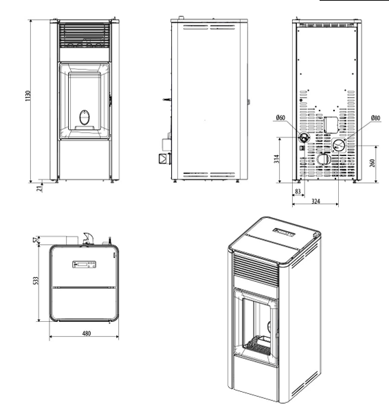 DIMENSIONI SCHEDA TECNICA
