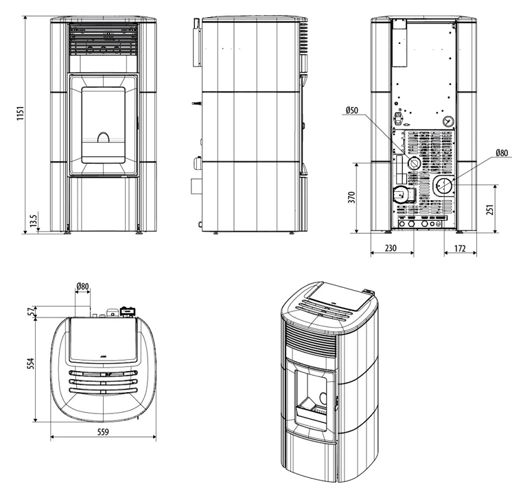 DIMENSIONI SCHEDA TECNICA