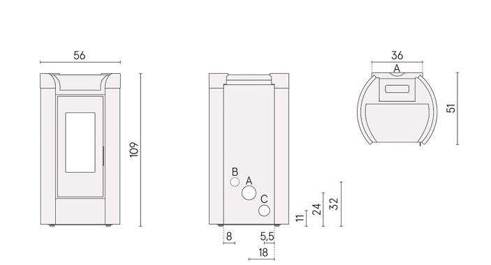 DIMENSIONI SCHEDA TECNICA