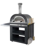 PM STUFE E CAMINI FORNO A LEGNA CLEMENTI GOLD CON CARRELLO TETTO INOX 60 X 60