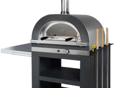 FUOCONATURALE.IT FORNO A GAS CLEMENTI GOLD CON CARRELLO TETTO INOX 80 X 60