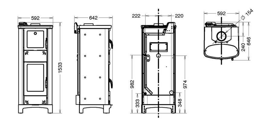 DIMENSIONI SCHEDA TECNICA ARDHEA-F EVO5 LEGNA